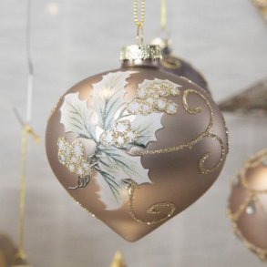 Julekugle-ornament med motiv af mistelten 